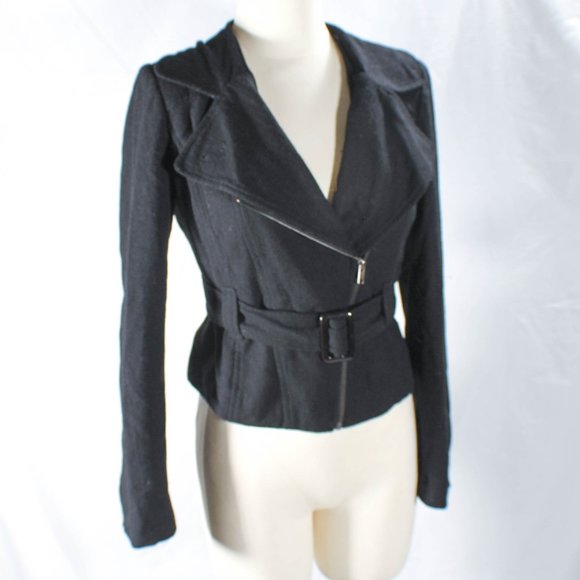 Black Moto Jacket Joan Jett Style Size Medium Edgy Punk Goth - Picture 4 of 10
